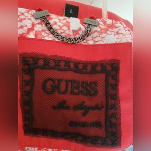 Guess trench coat- Large - red